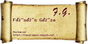 Füsüs Géza névjegykártya